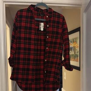 Madewell Red and Black Plaid Shirt